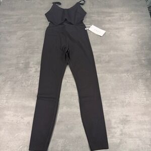 Tavi Active Bodysuit Womens Small Alignment Ebony Black Cutout Yoga NEW $144